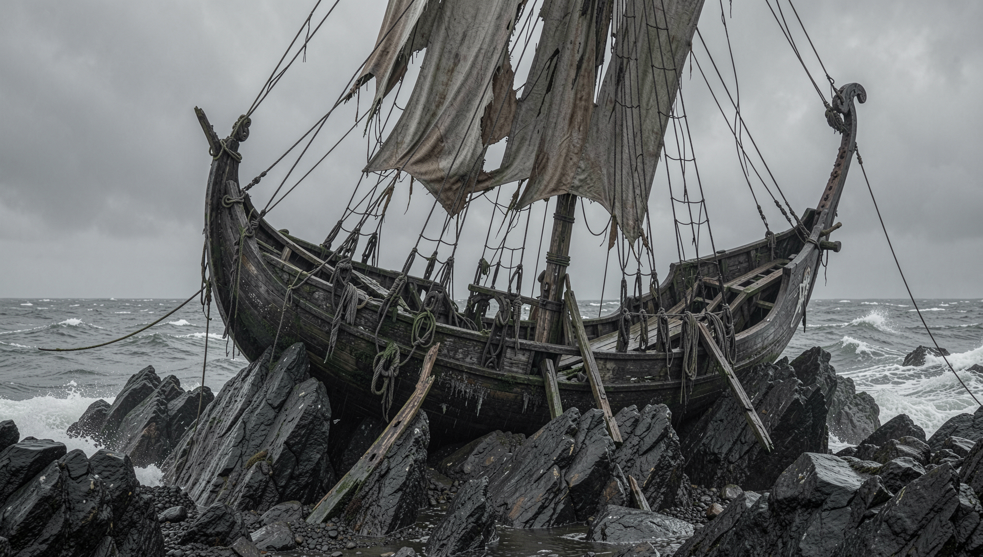 Mystical hill tor in fog
