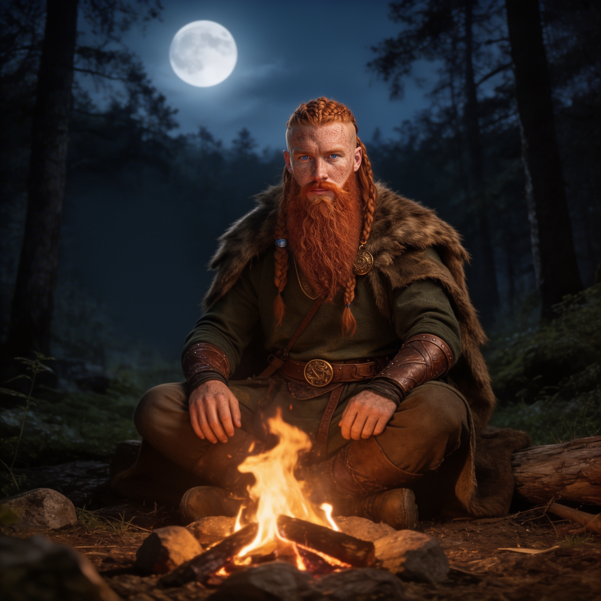 Raven in misty landscape